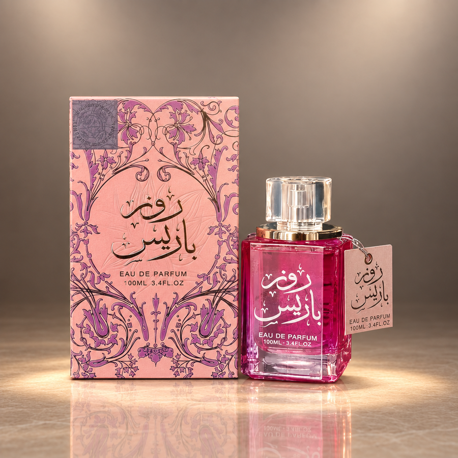 Rose Paris New 100 ml with warm taupe background