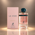 La Voie 100 ml with warm taupe background